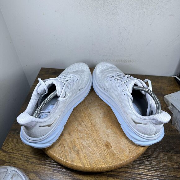 Hoka Clinton 9 White Athletic Shoes - Picture 5 of 9